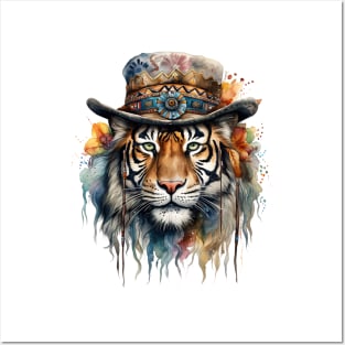 Watercolor Boho Tiger #2 Posters and Art